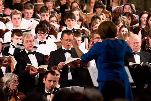 Hilary Ions conducting Durham County Youth choir and alumni. Photo (c) Simone Rudolphi SR Projects https://www.facebook.com/SRProjects4Photography