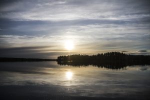 Summer Finnish Lake Sky Landscape Water Clouds