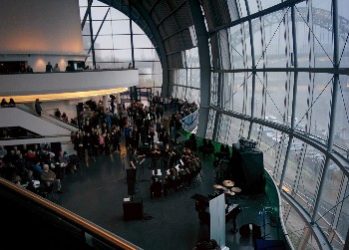 Clarinetix performing on the concourse of Sage